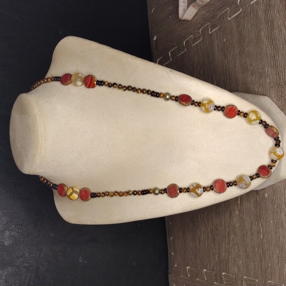 Agate and Tigers Eye Necklace - Picture 1 of 6